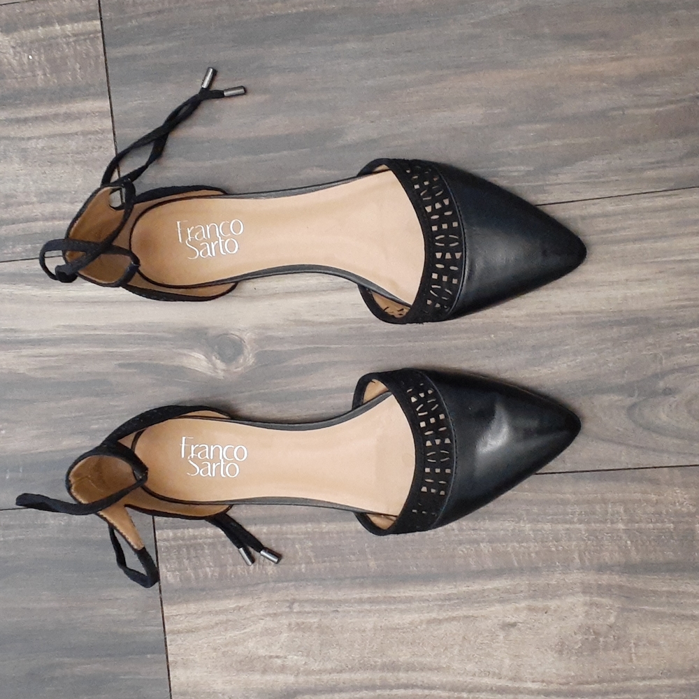 Franco Sarto Black Hawley Perforated Flat